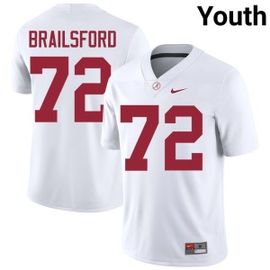 White Limited Youth College Football #72 UA Parker Brailsford Jerseys 896942-871