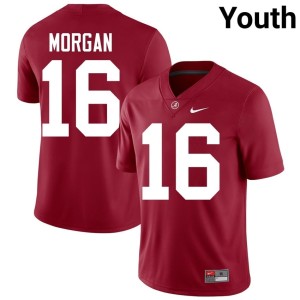 Crimson College Football Red Morgan UA Crimson Tide #16 Alumni Youth Jersey 277581-173