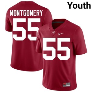 Crimson Bama #55 Official Youth College Football Roq Montgomery Jerseys 761170-543