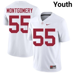 White Youth College Football University Alabama #55 Roq Montgomery Jersey 775859-412
