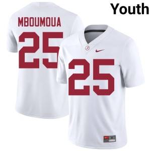 White #25 College Football Steve Bolo Mboumoua Youth Alabama 2026-27 Jersey 482818-540