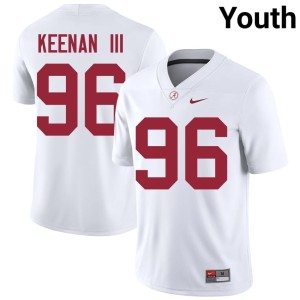 White Alabama Player Youth Tim Keenan III #96 College Football Jersey 568219-572