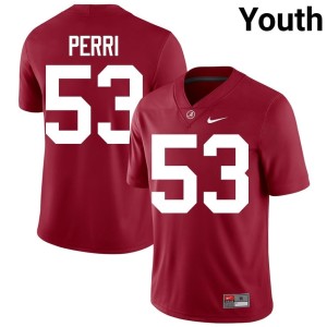 Crimson #53 Replica Crimson Tide College Football Youth Vito Perri Jersey 789926-448
