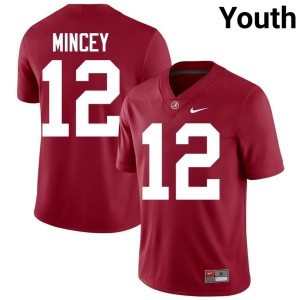 Crimson Youth #12 Zavier Mincey Replica College Football UA Crimson Tide Jersey 768646-624