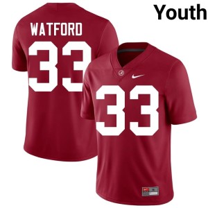 Crimson Youth #33 Limited Crimson Tide College Football Adam Watford Jerseys 394438-516