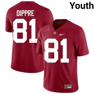 Crimson NCAA #81 Alabama CJ Dippre College Football Youth Jersey 956873-627