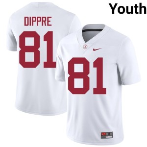 White Alabama College Football High School #81 CJ Dippre Youth Jerseys 268744-117