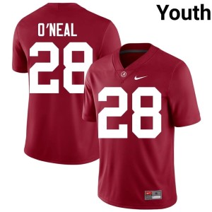 Crimson Carmelo O'Neal Youth Alumni College Football Roll Tide #28 Jersey 935093-427