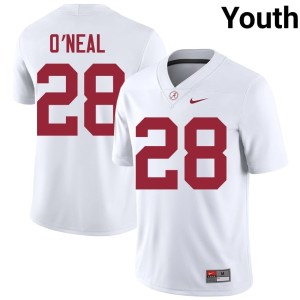 White Limited Youth College Football UA Crimson Tide Carmelo O'Neal #28 Jersey 156257-734