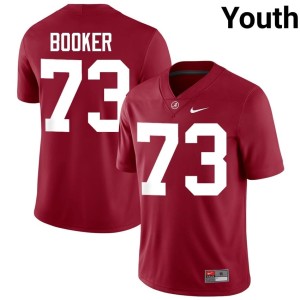 Crimson College Football #73 2026-27 Chris Booker Youth UA Crimson Tide Jersey 814479-540