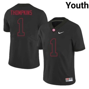Black Roll Tide High School Youth College Football Devan Thompkins #1 Jersey 205720-522
