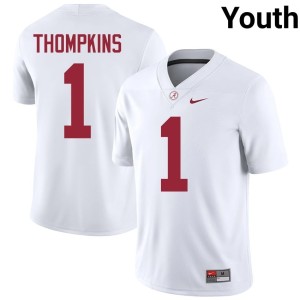 White Alabama Crimson Tide College Football Youth Alumni #1 Devan Thompkins Jersey 542458-583