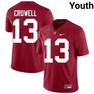 Crimson 2026-27 Youth EJ Crowell #13 College Football Bama Jersey 664480-545