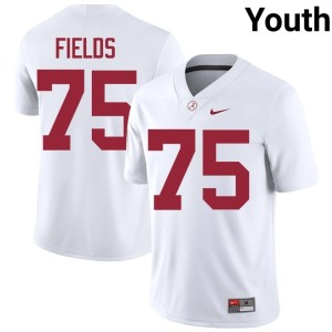 White Youth Alumni College Football #75 Bama Ethan Fields Jersey 304793-999