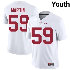 White Youth Player College Football Alabama Crimson Tide JD Martin #59 Jersey 280700-679