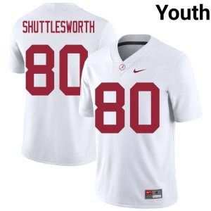 White University Youth #80 Alabama Jaxon Shuttlesworth College Football Jersey 477532-566