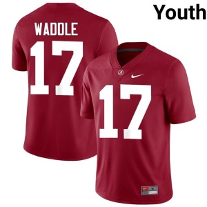 Crimson Jaylen Waddle College Football Youth Embroidery The Tide #17 Jerseys 284947-150