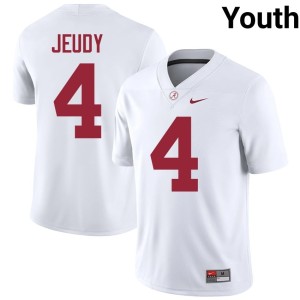 White Jerry Jeudy College Football #4 The Tide Youth University Jersey 479555-747