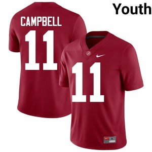 Crimson College Football Alabama Official Jihaad Campbell #11 Youth Jerseys 884417-627
