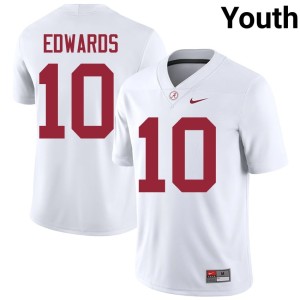 White Stitched Jireh Edwards College Football Youth University of Alabama #10 Jersey 867843-920