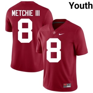 Crimson Youth #8 Limited University of Alabama John Metchie III College Football Jerseys 723979-324