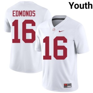 White Youth College Football Alabama #16 Stitched Jorden Edmonds Jerseys 726679-813