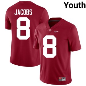 Crimson #8 Bama Josh Jacobs NCAA College Football Youth Jerseys 132380-352