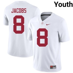 White Youth #8 Josh Jacobs College Football UA Crimson Tide Player Jerseys 780003-300