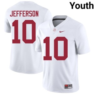 White Go Bama Justin Jefferson Youth College Football #10 Official Jerseys 636521-237