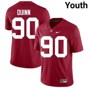 Crimson NCAA Youth University of Alabama Lorcan Quinn #90 College Football Jersey 932814-888