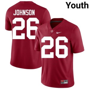 Crimson Mhari Johnson Stitched College Football UA Crimson Tide #26 Youth Jerseys 184677-619