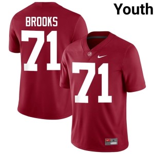 Crimson #71 Youth Embroidery Nick Brooks College Football Go Bama Jerseys 370955-842