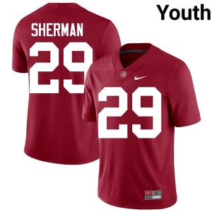 Crimson Embroidery Youth University of Alabama #29 College Football Nick Sherman Jerseys 648864-700
