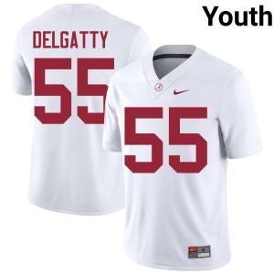 White College Football Youth #55 Racin Delgatty Alabama Crimson Tide Game Jerseys 217843-642