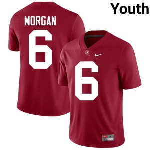 Crimson Youth Alabama College Football Red Morgan #6 High School Jerseys 562293-390