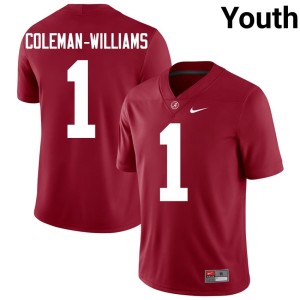 Crimson Youth College Football Bama University #1 Ryan Coleman-Williams Jerseys 433711-552