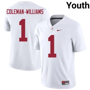 White The Tide #1 2026 Youth Ryan Coleman-Williams College Football Jersey 193057-381