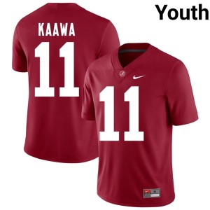 Crimson Youth Bama #11 Tayden-Evan Kaawa NCAA College Football Jerseys 556694-551