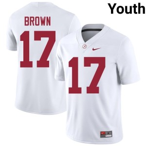 White #17 Youth Crimson Tide College Football Alumni Trae'shawn Brown Jerseys 520954-144