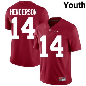 Crimson University of Alabama #14 Tyler Henderson Youth Embroidery College Football Jerseys 872242-305