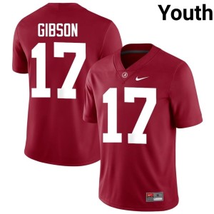 Crimson Bama College Football Youth Zyan Gibson #17 Alumni Jerseys 475079-238